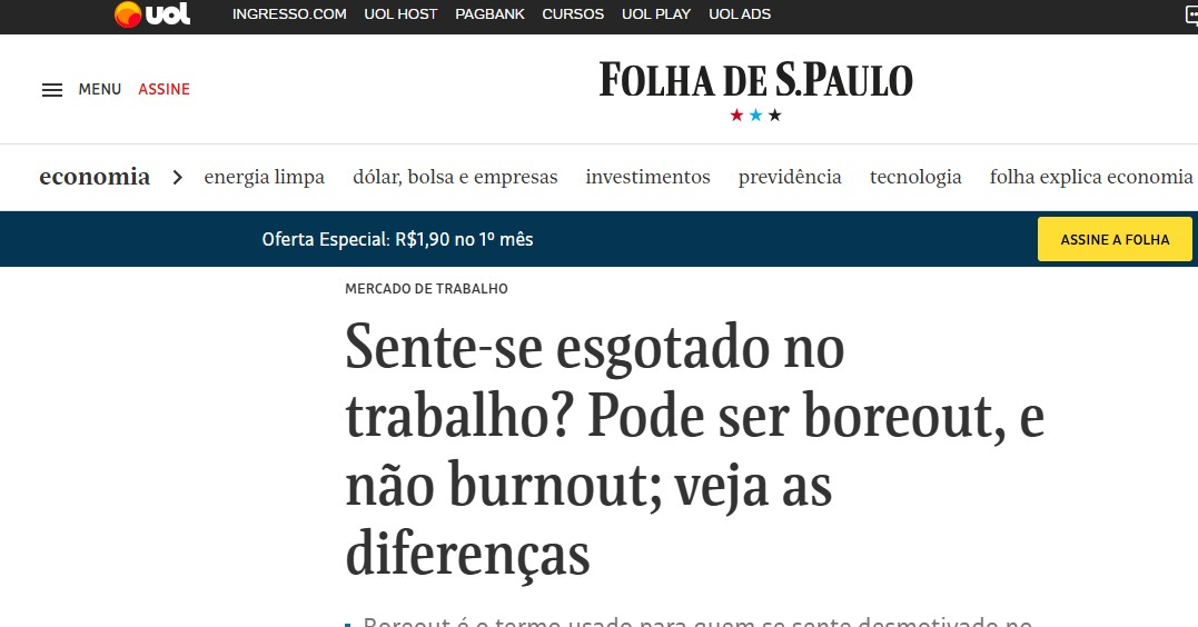 Sente-se esgotado no trabalho? Pode ser boreout, e não burnout; veja as diferenças