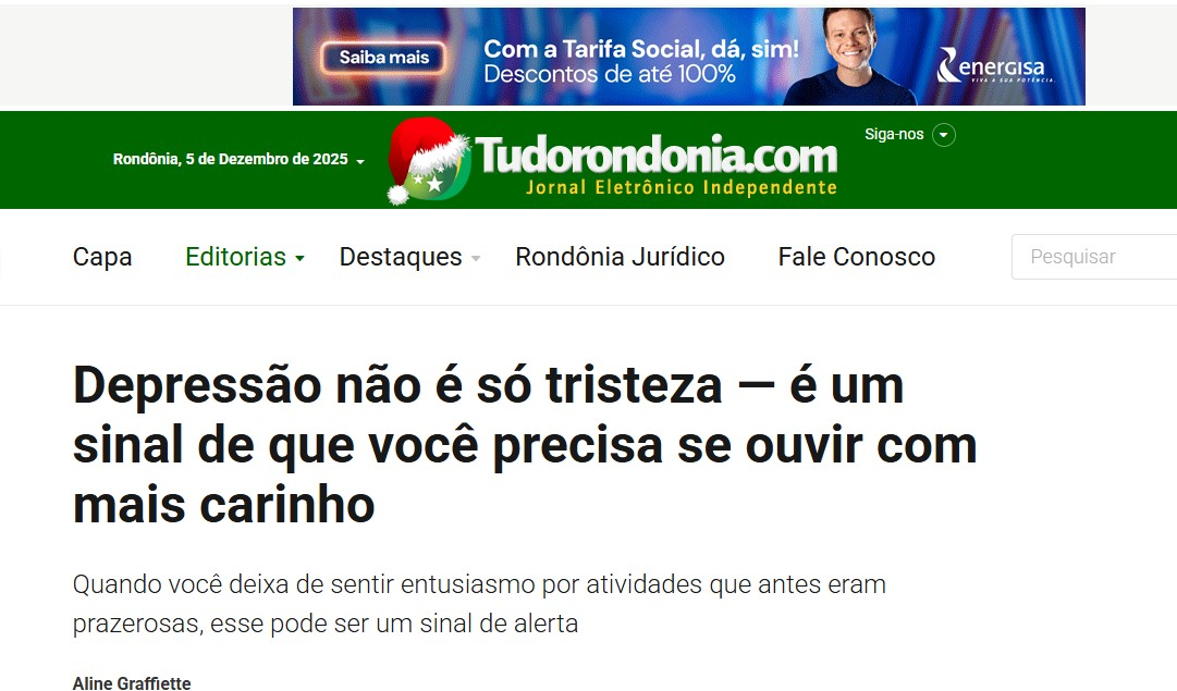Depressão não é só tristeza — é um sinal de que você precisa se ouvir com mais carinho